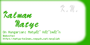 kalman matye business card